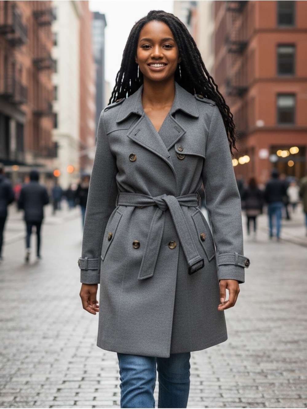 WANTDO Women’s XL Gray Pea Coat